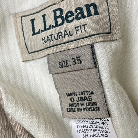 L.L. Bean Natural Fit Chino Pants Men's Size 35x30 Beige Formal Causal - Picture 7 of 8